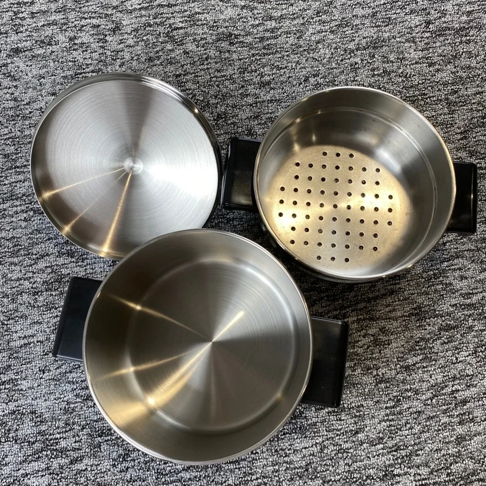 Farberware 3 Qt Stainless Steel Saucepan Steamer Insert Lid 24C Impact Bonded